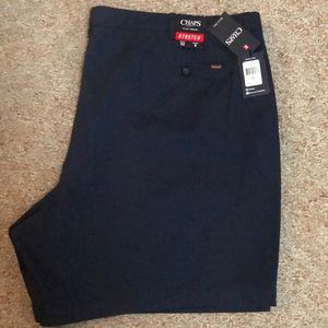 Chaps Flat Front Stretch Big and Tall Blue Chino Shorts size 52